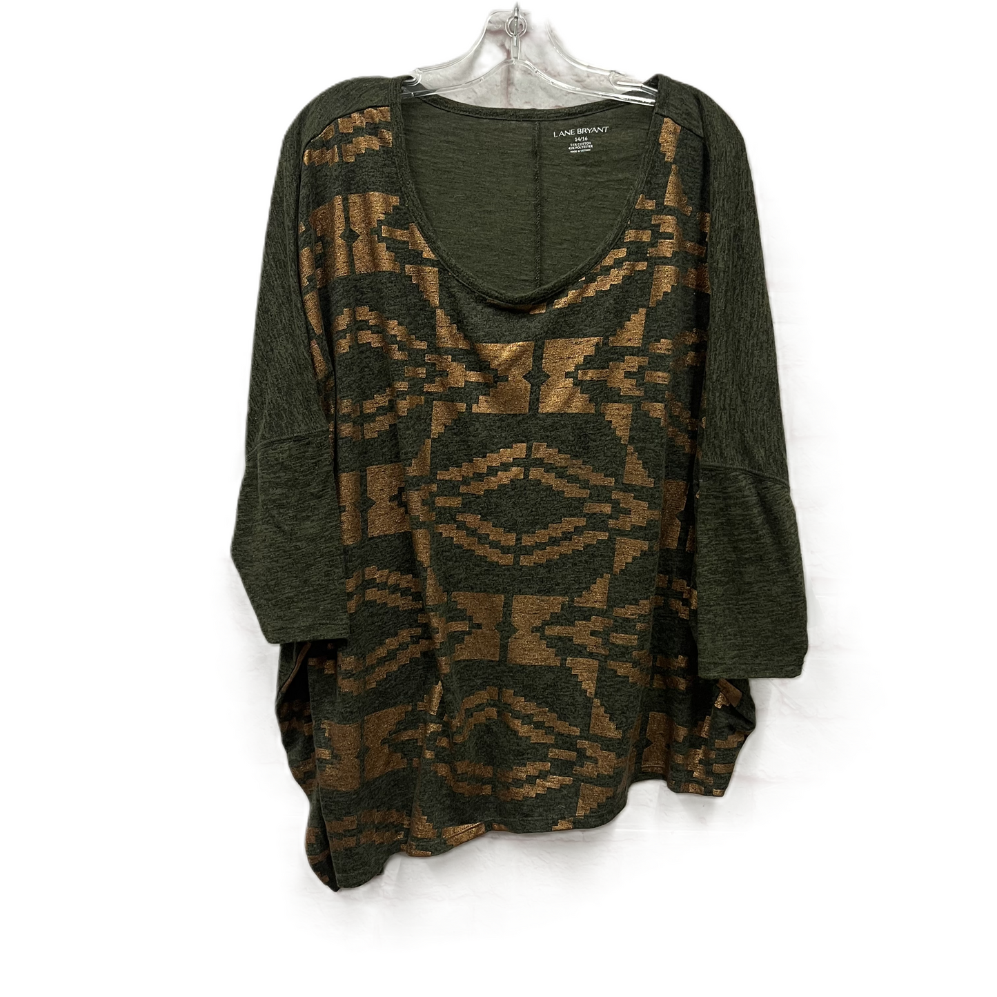 Top Long Sleeve By Lane Bryant In Green, Size: Xl