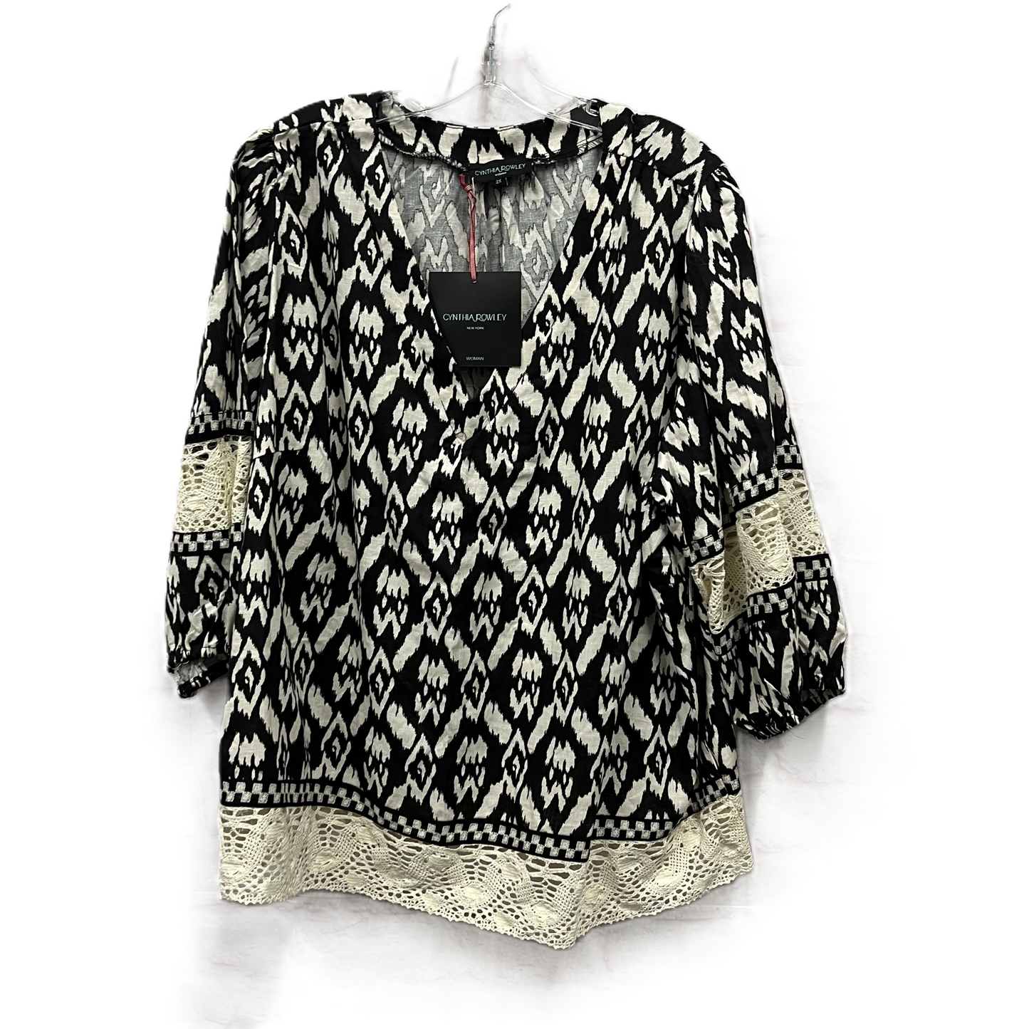 Top Long Sleeve By Cynthia Rowley In Black, Size: 2x