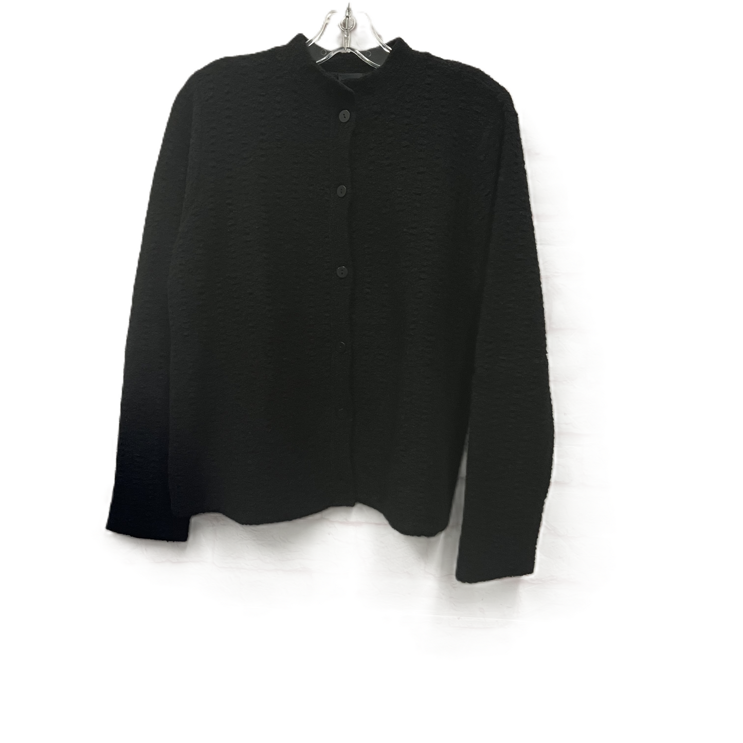 Sweater Cardigan By Eileen Fisher In Black, Size: L