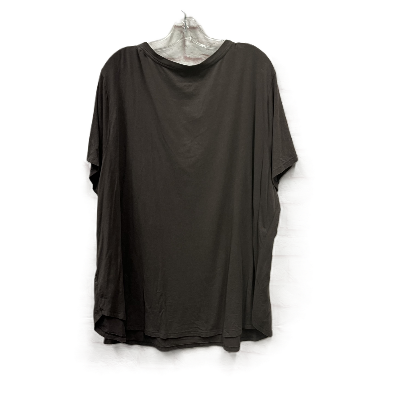 Top Short Sleeve Basic By Ava & Viv In Brown, Size: 4x