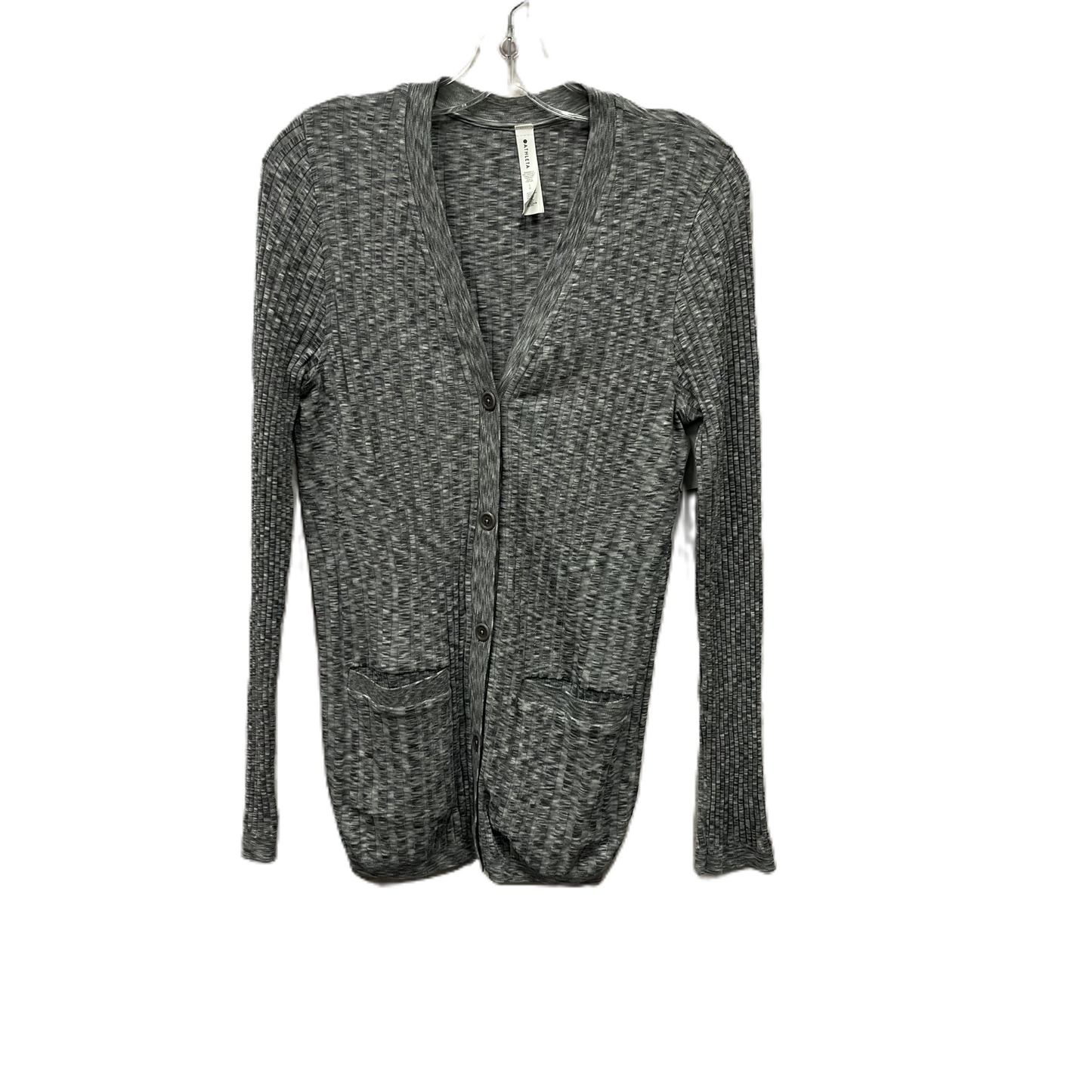 Sweater Cardigan By Athleta In Grey, Size: L