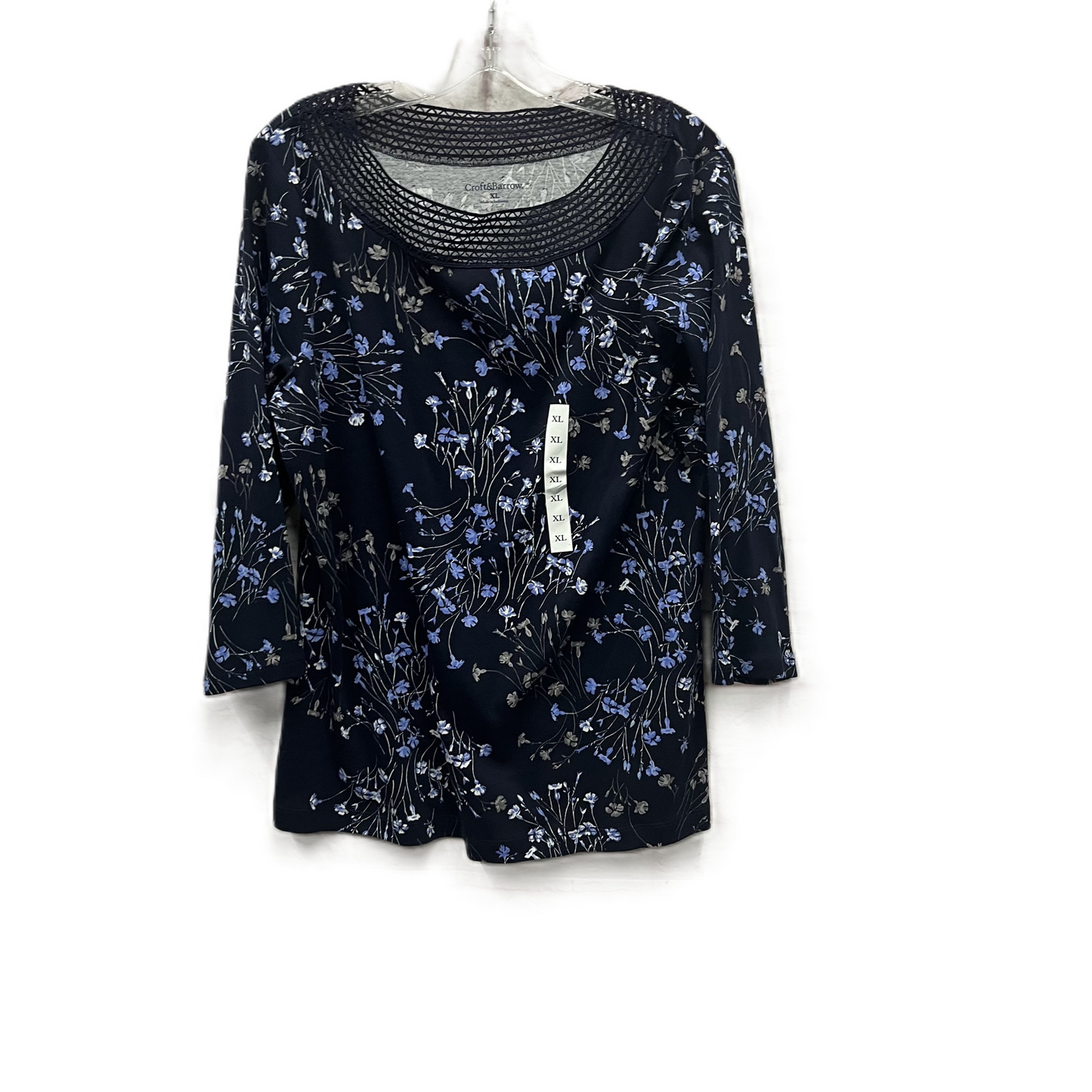 Top Long Sleeve By Croft And Barrow In Blue, Size: Xl