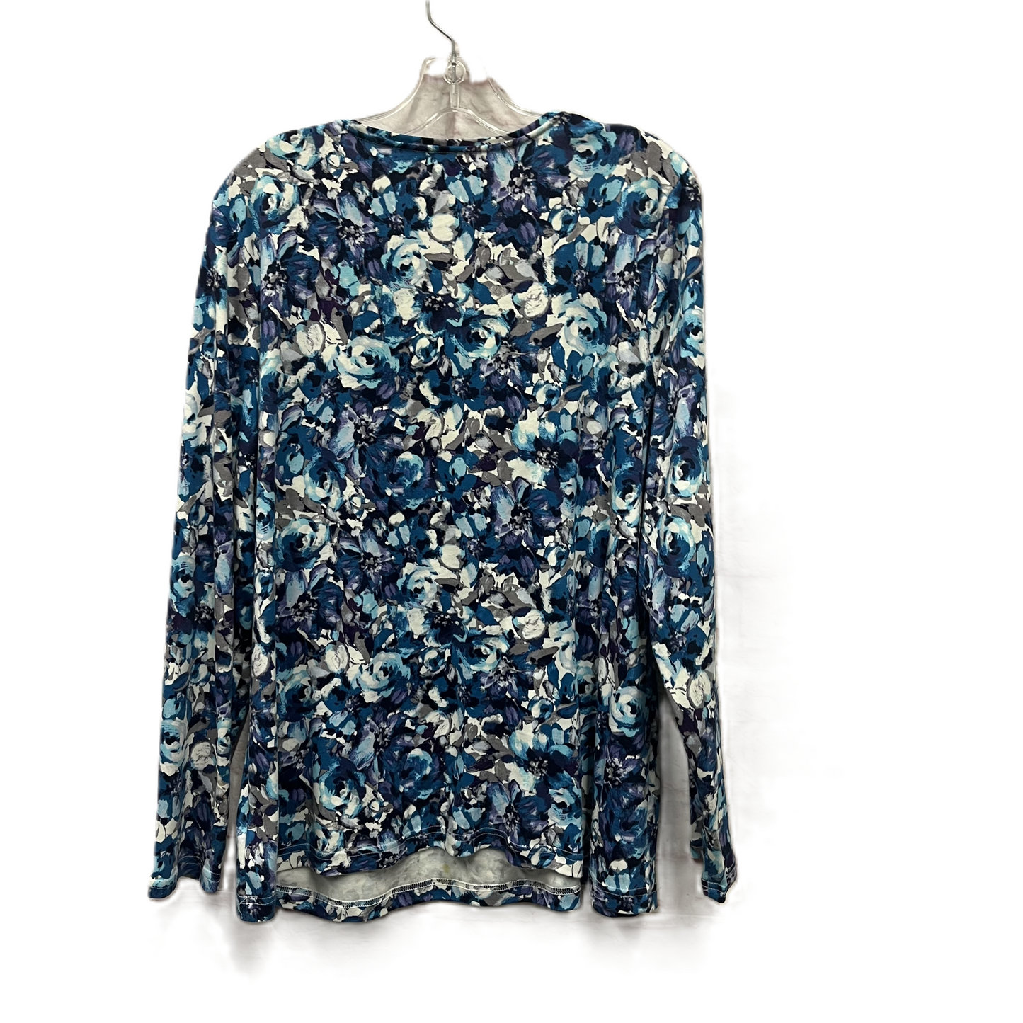 Top Long Sleeve By Croft And Barrow In Blue, Size: 1x