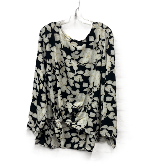 Top Long Sleeve By Ava & Viv In Black, Size: 3x