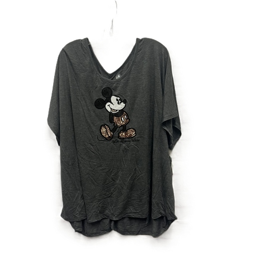 Top Short Sleeve Basic By Disney Store In Grey, Size: 2x