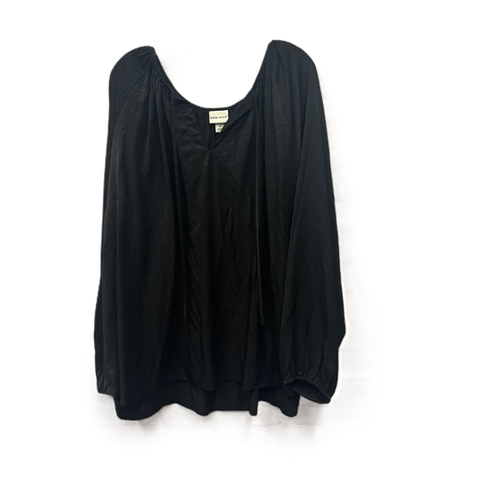 Top Long Sleeve By Ava & Viv In Black, Size: 3x