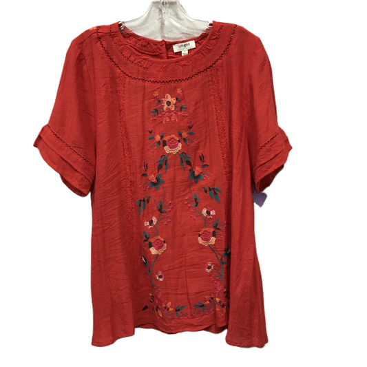 Red Top Short Sleeve By Umgee, Size: L