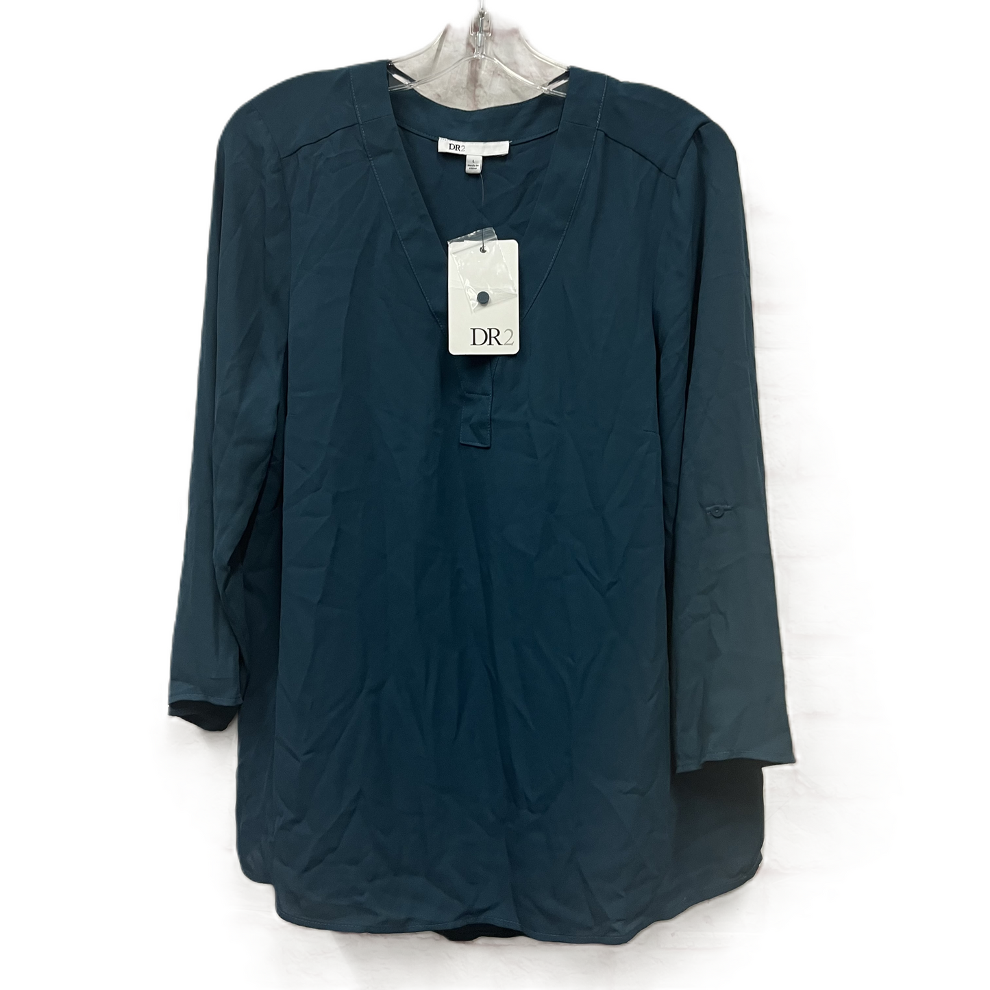 Top Long Sleeve By Dr2 In Blue, Size: L