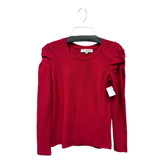 Red Top Long Sleeve By Loft, Size: Xs