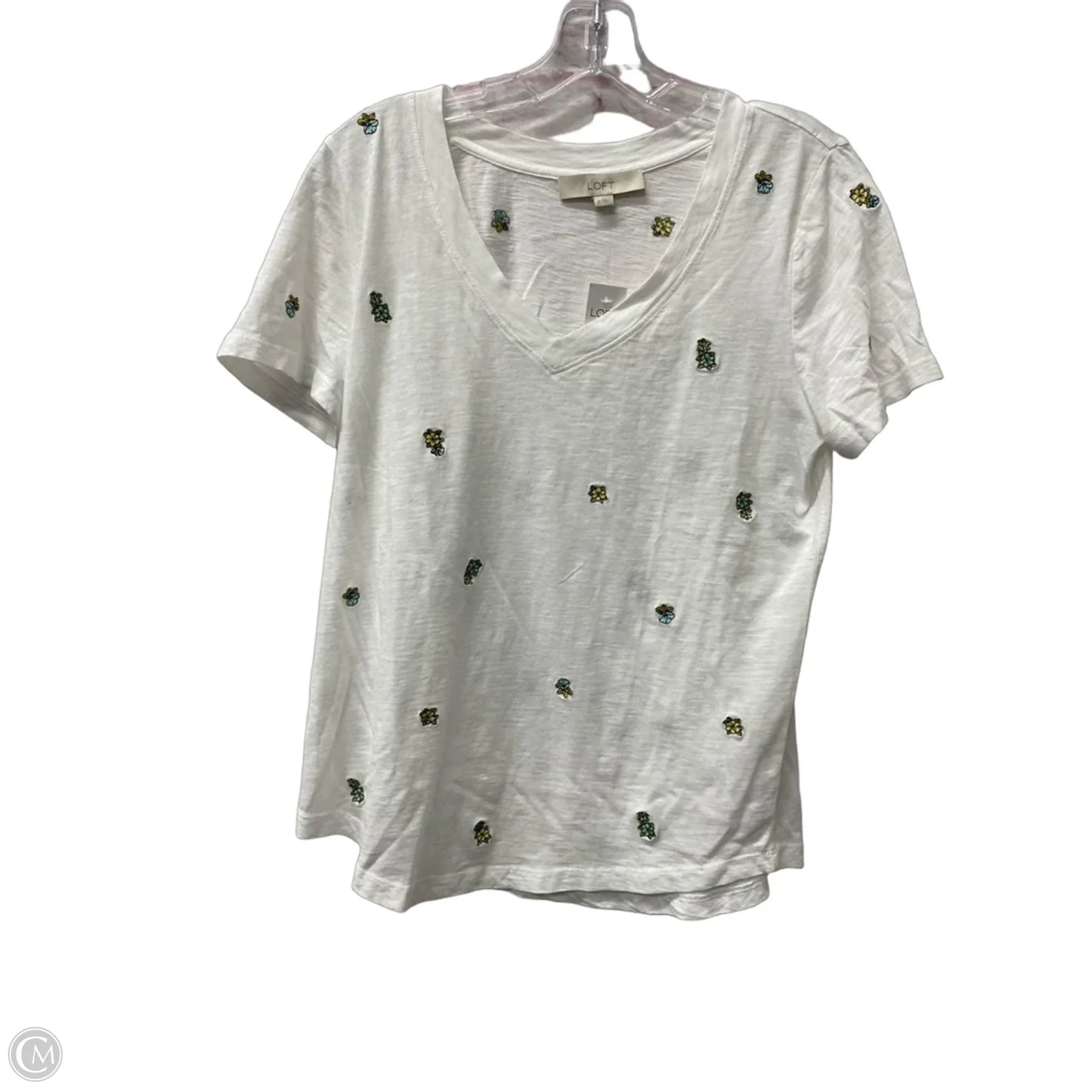 Top Short Sleeve By Loft In White, Size: S