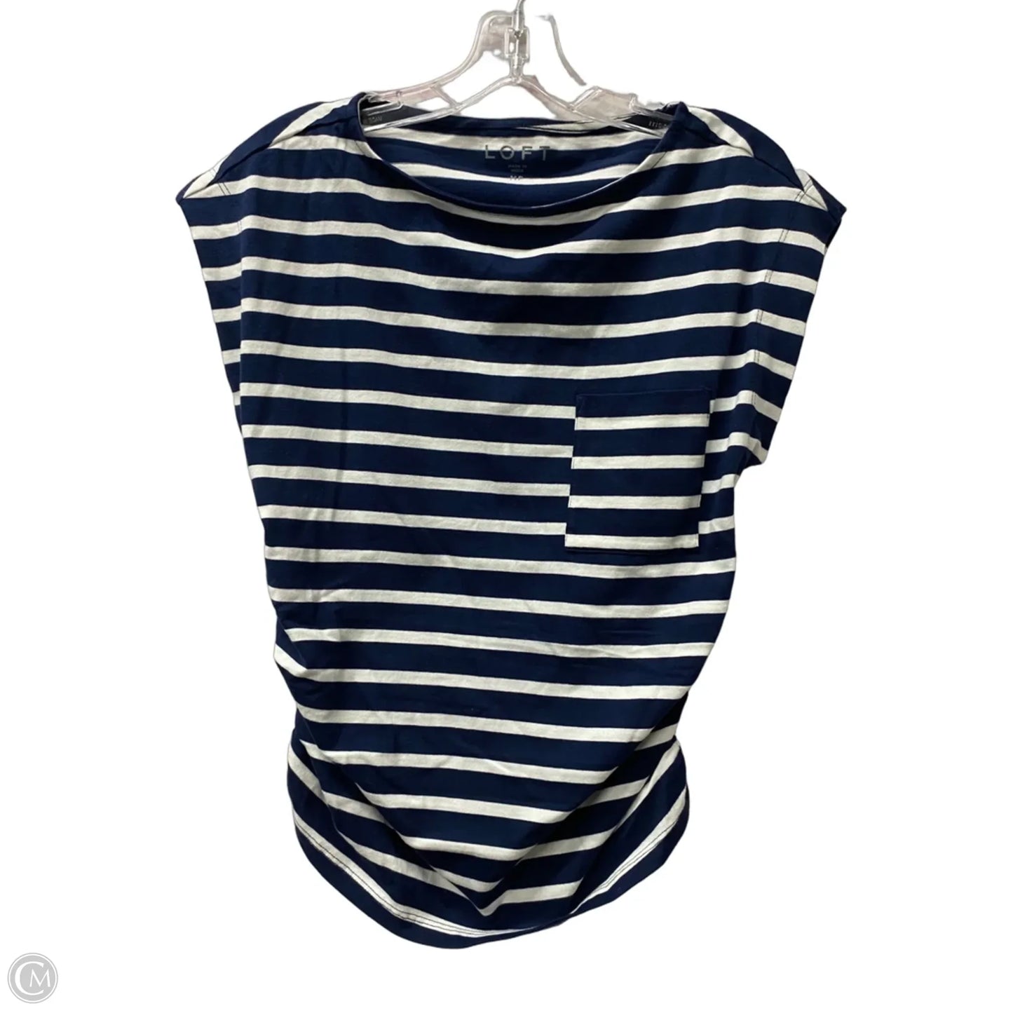 Top Short Sleeve By Loft In Blue, Size: Mp