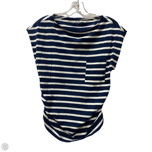 Top Short Sleeve By Loft In Blue, Size: Mp
