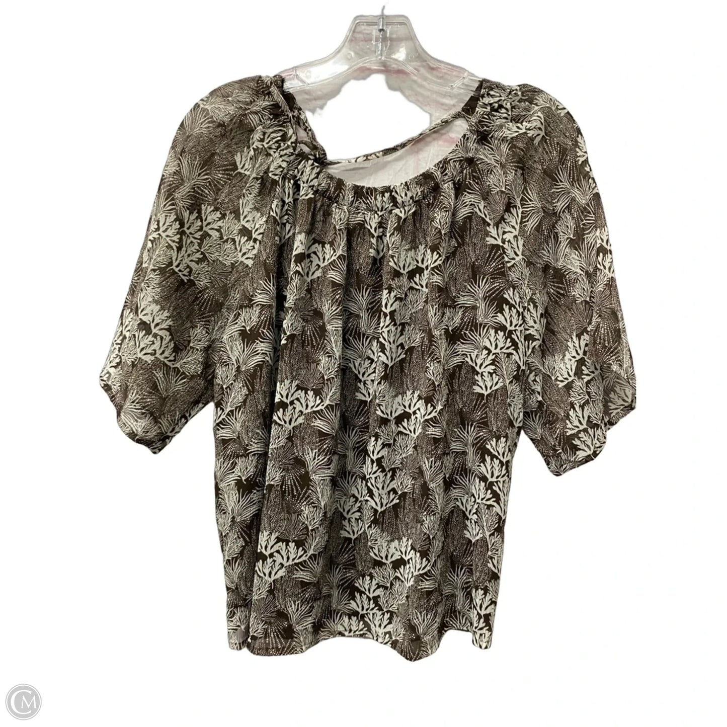 Top Short Sleeve By Loft In Brown, Size: S