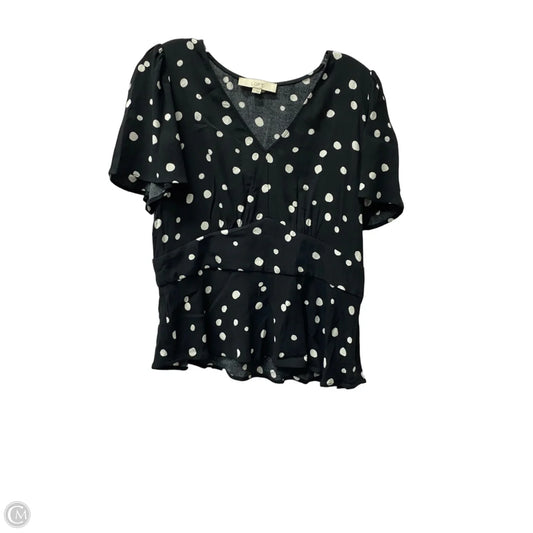 Top Short Sleeve By Loft In Black, Size: S