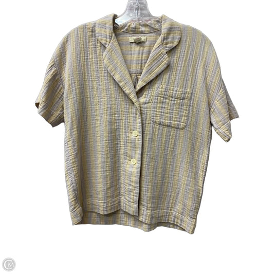Top Short Sleeve By Madewell In Cream & Purple, Size: Xs