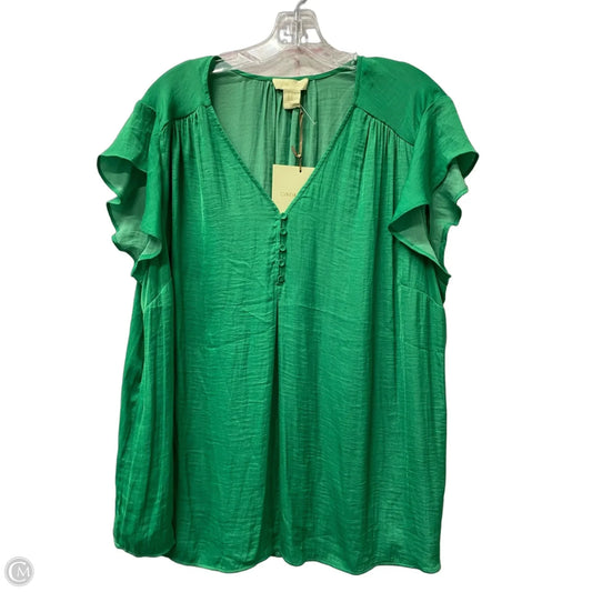 Top Short Sleeve By Cynthia Rowley In Green, Size: 2x