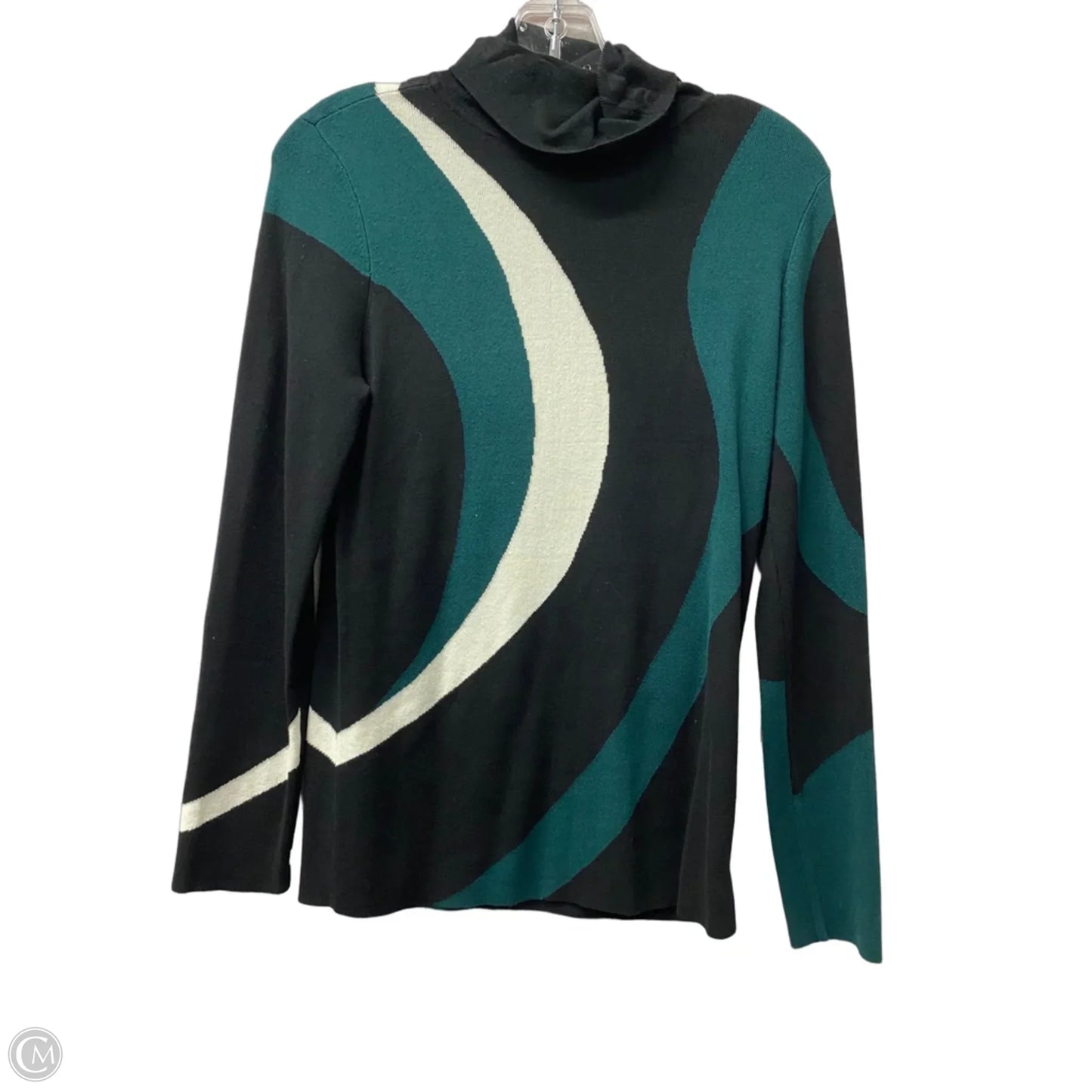 Top Long Sleeve By Chicos In Black & Green, Size: S