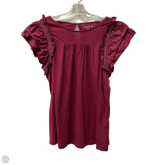Top Short Sleeve By Loft In Red, Size: M