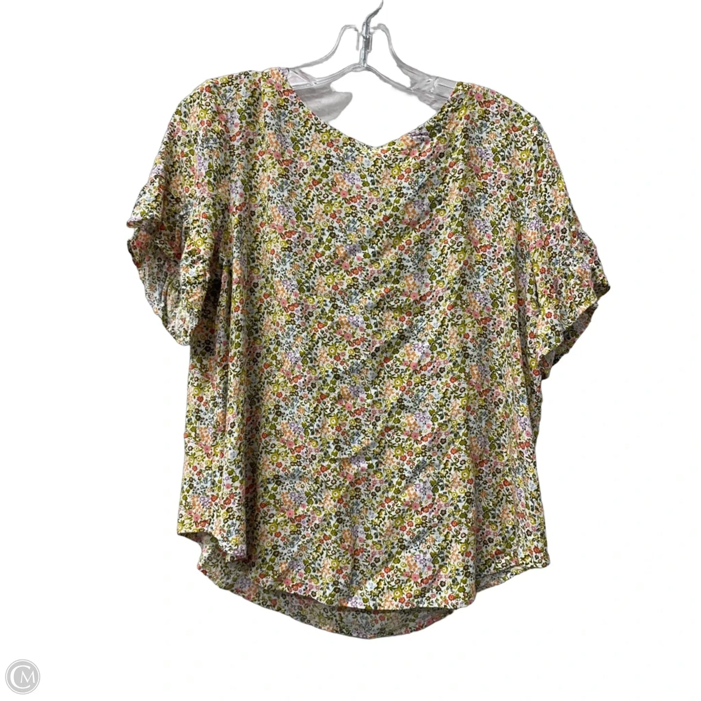 Top Short Sleeve By Loft In Green, Size: Lp