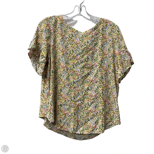 Top Short Sleeve By Loft In Green, Size: Lp
