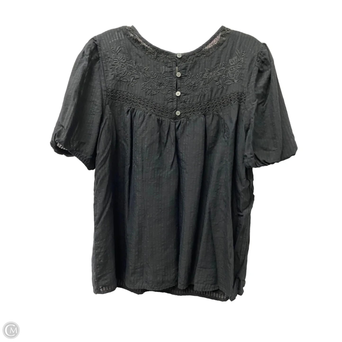Top Short Sleeve By Loft In Black, Size: M