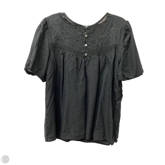Top Short Sleeve By Loft In Black, Size: M