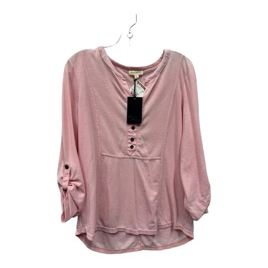 Pink Top 3/4 Sleeve By Jane And Delancey, Size: M