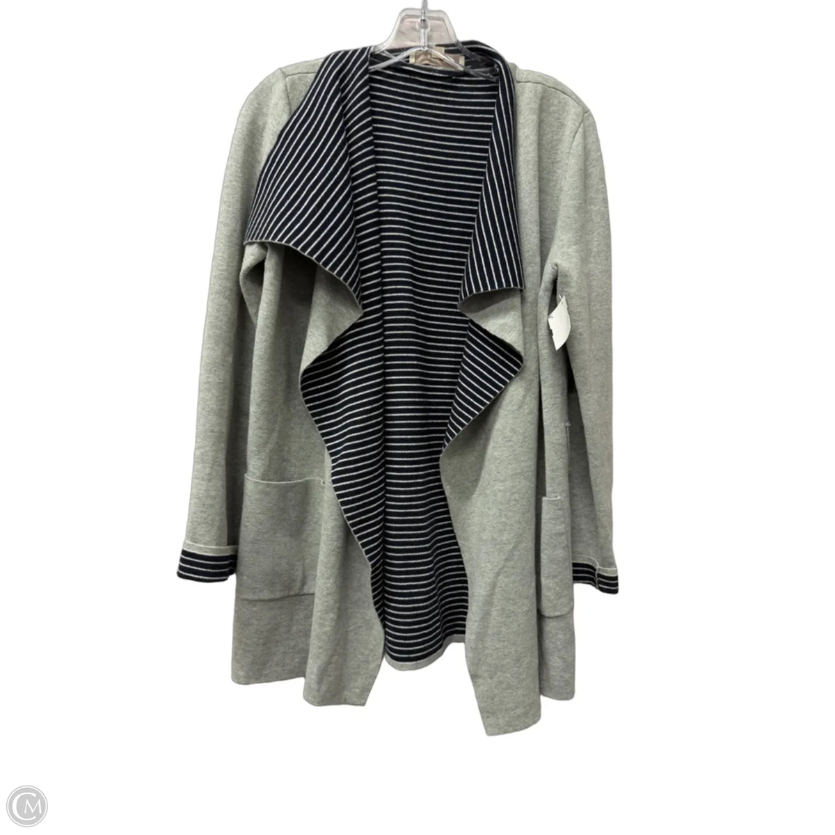 Sweater Cardigan By Loft In Grey, Size: S
