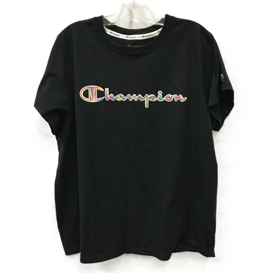 Black Athletic Top Short Sleeve By Champion, Size: 2x