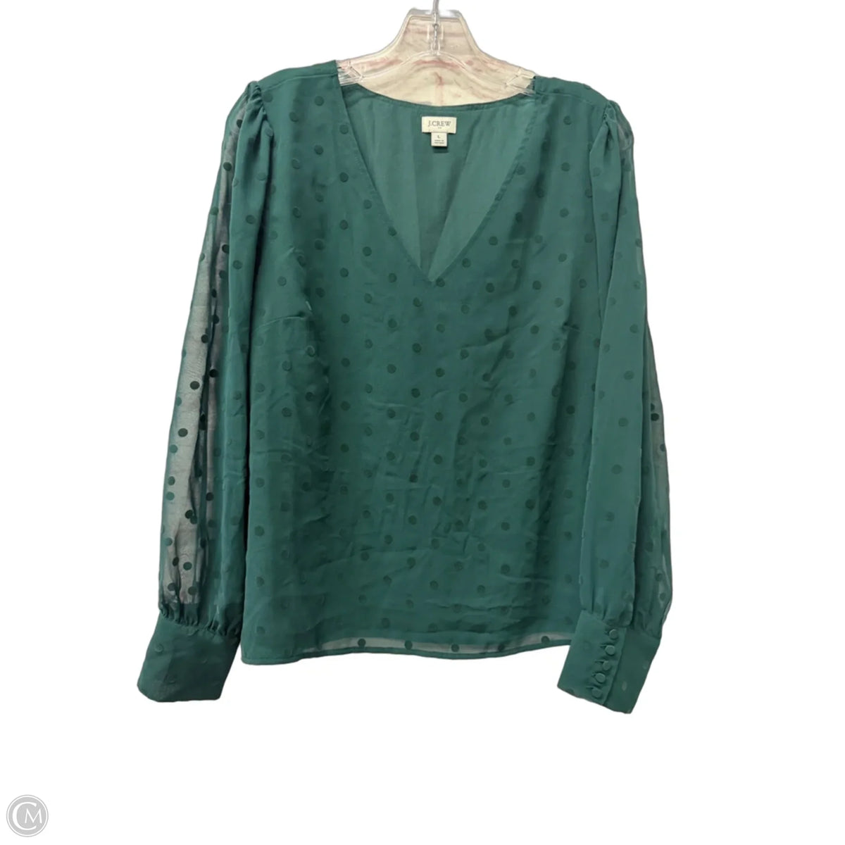 Top Long Sleeve By J. Crew In Green, Size: L