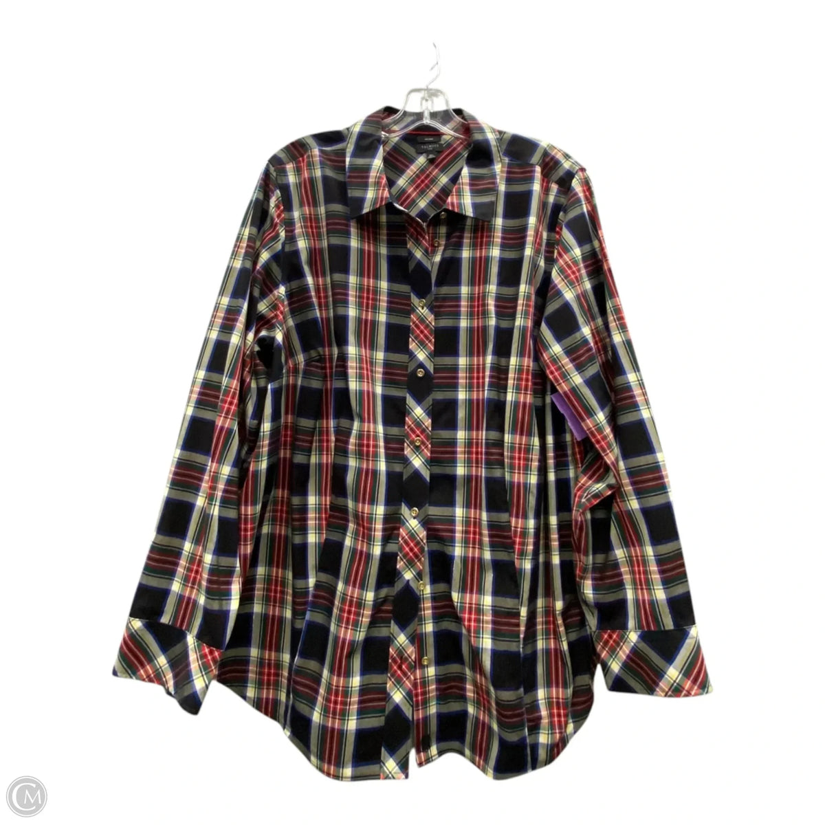 Top Long Sleeve By Talbots In Black, Size: 1x