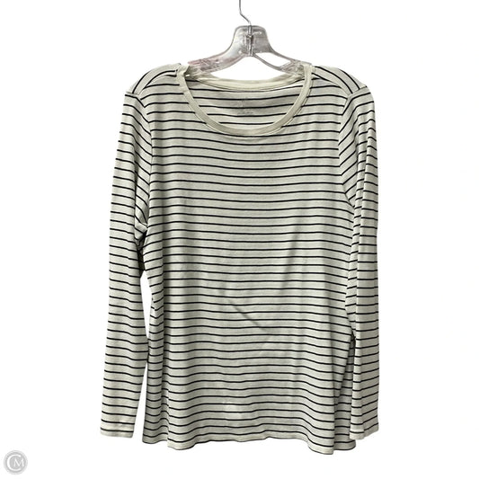 Top Long Sleeve Basic By J. Jill In Black & White, Size: L