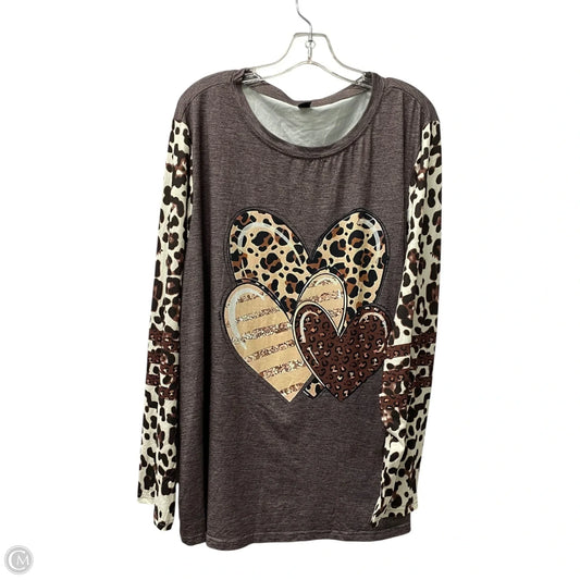 Top Long Sleeve By Shein In Brown, Size: 4x
