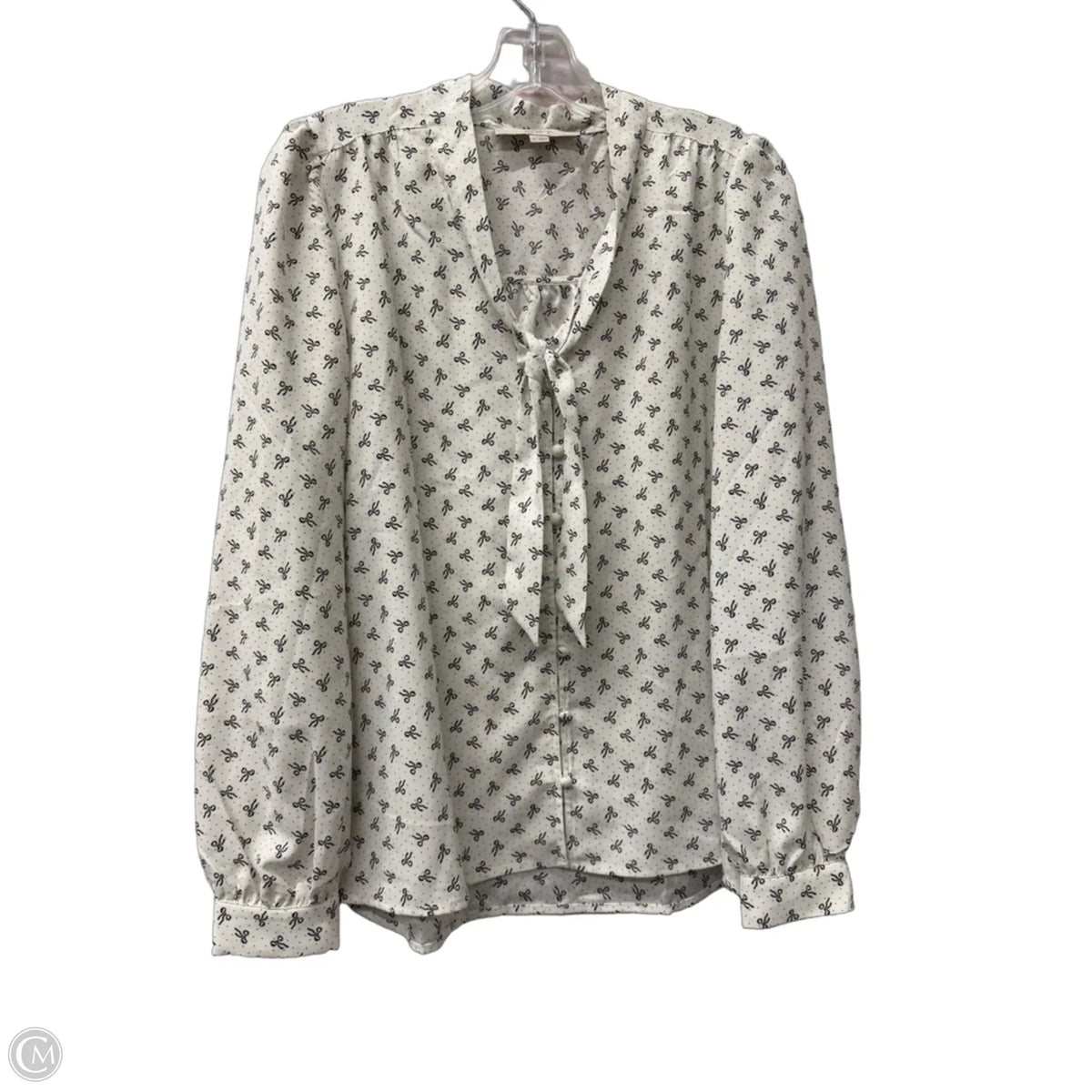 Top Long Sleeve By Loft In White, Size: M