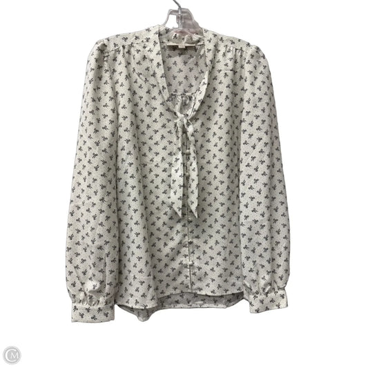 Top Long Sleeve By Loft In White, Size: M