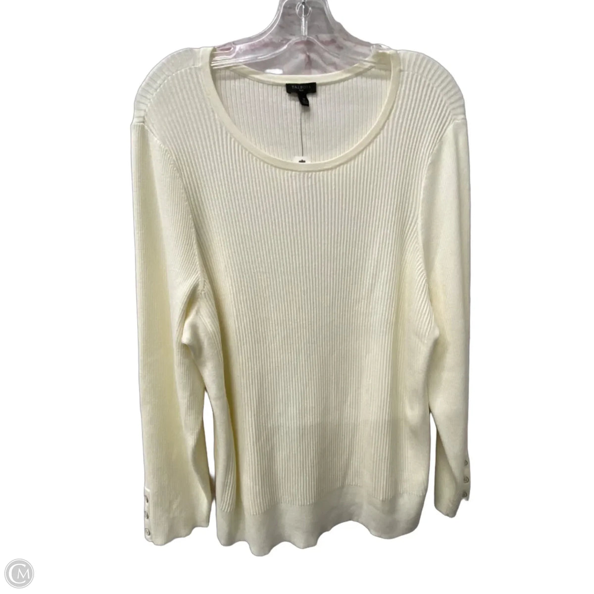 Sweater By Talbots In Ivory, Size: 2x