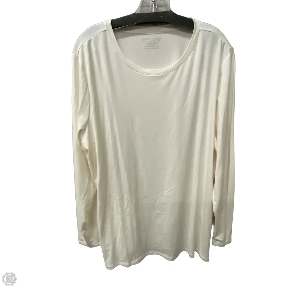 Top Long Sleeve Basic By Chicos In White, Size: 1x