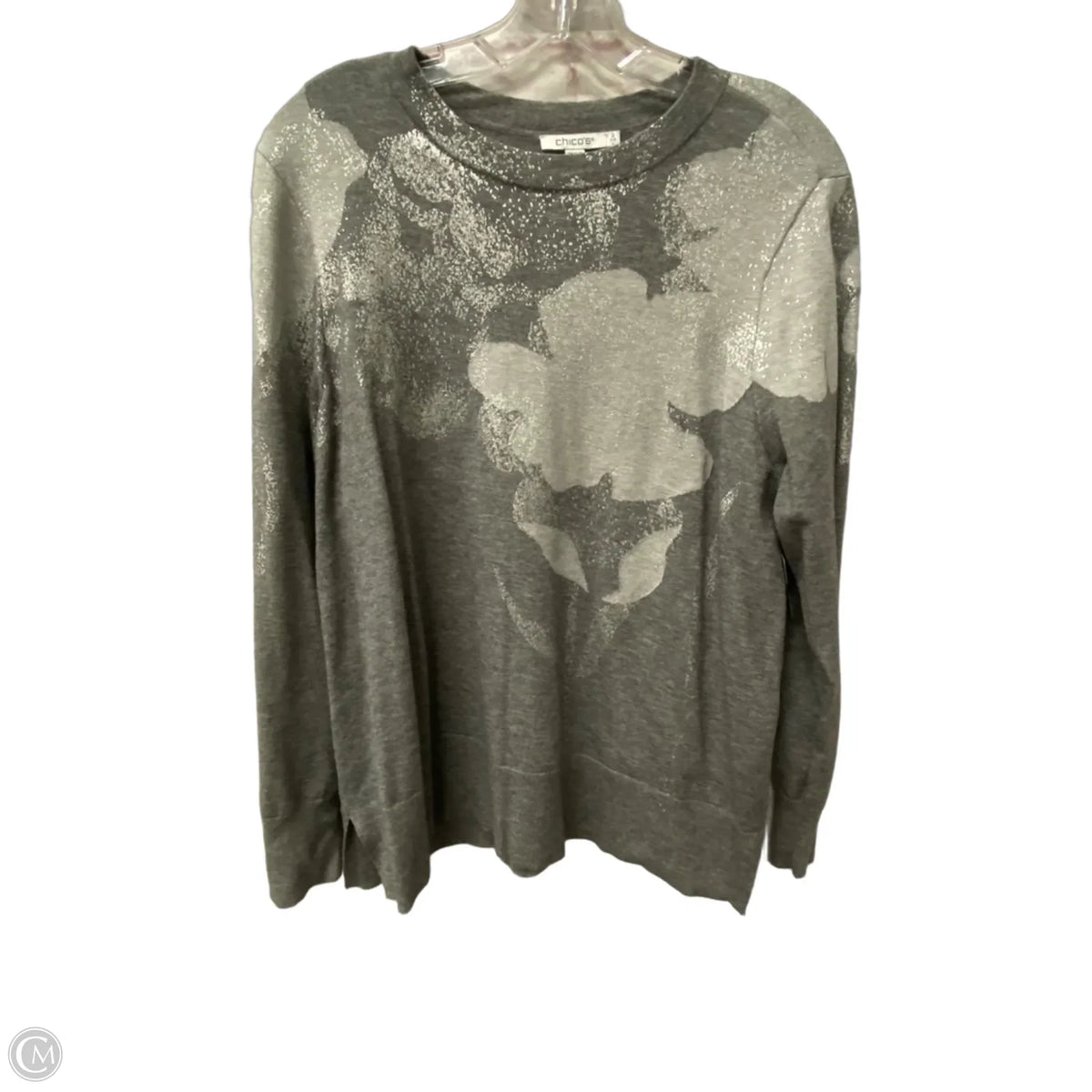Sweater By Chicos In Grey, Size: L