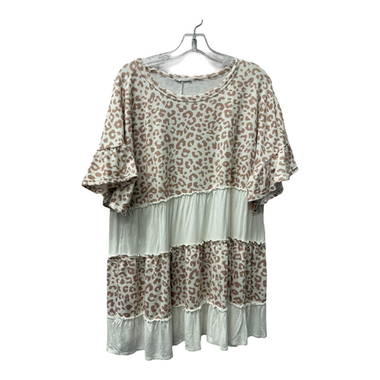 Top Short Sleeve By Chicsoul In Animal Print, Size: 2x