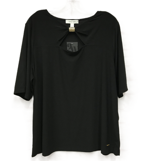 Black Top Short Sleeve By Nine West, Size: Xl