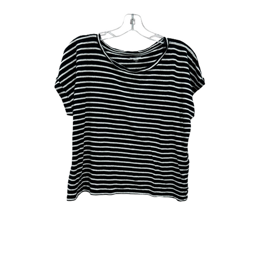 Top Short Sleeve By Eileen Fisher In Black & White, Size: M