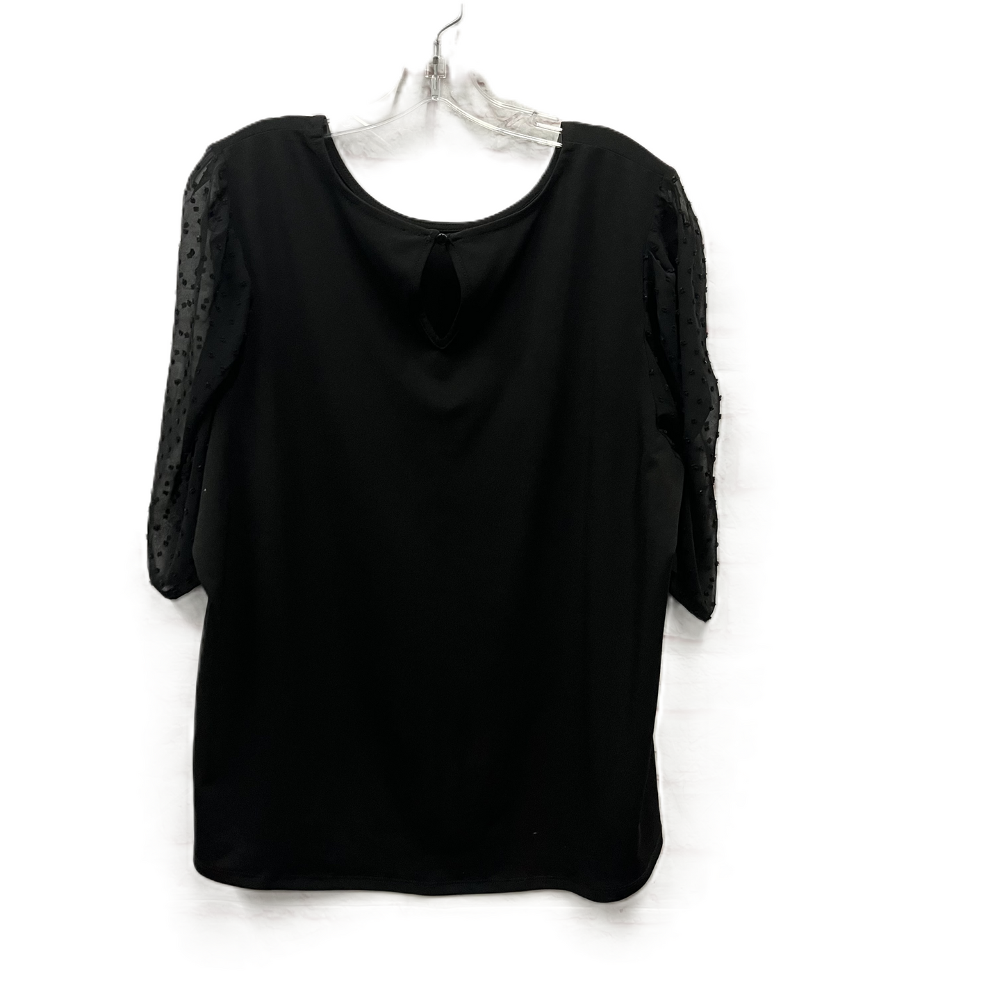 Top Short Sleeve By Adrianna Papell In Black, Size: 1x