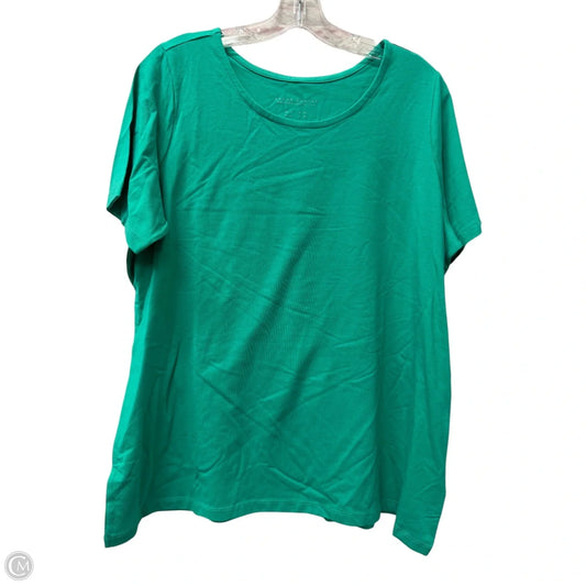 Top Short Sleeve Basic By Susan Graver In Green, Size: 1x