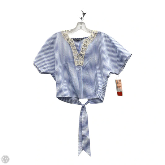 Top Short Sleeve By Zara Basic In Blue, Size: Xs