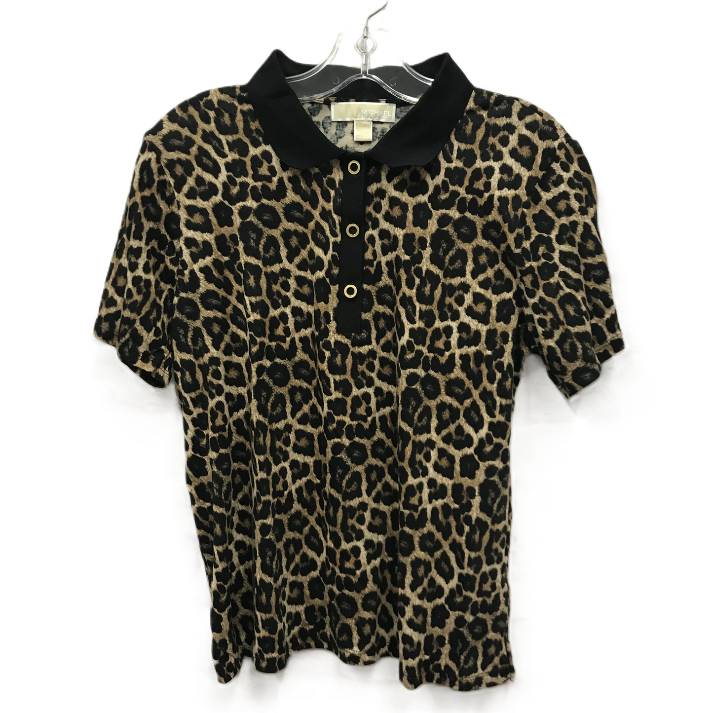 Animal Print Top Short Sleeve By Michael By Michael Kors, Size: L