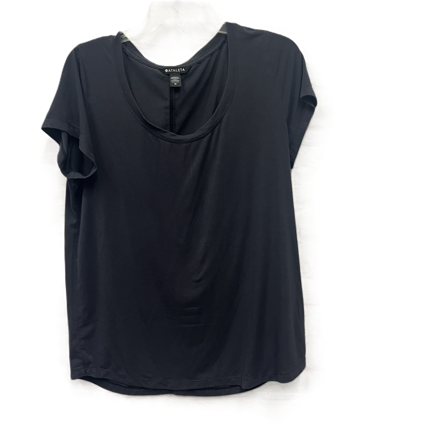 Athletic Top Short Sleeve By Athleta In Black, Size: M