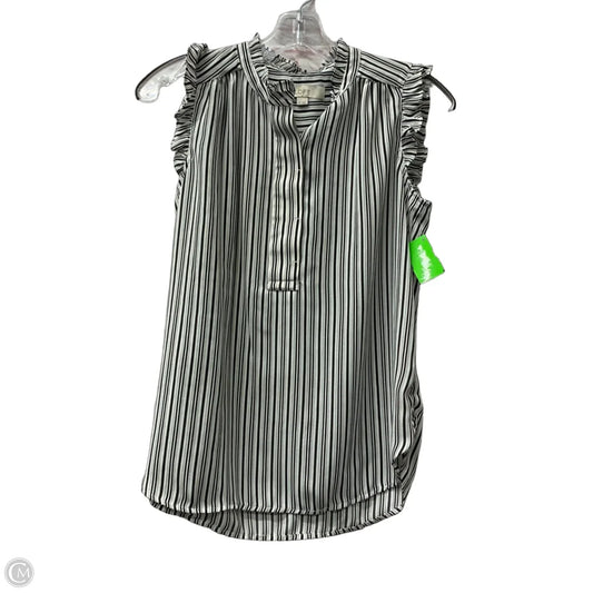 Top Sleeveless By Loft In Grey & White, Size: Xs