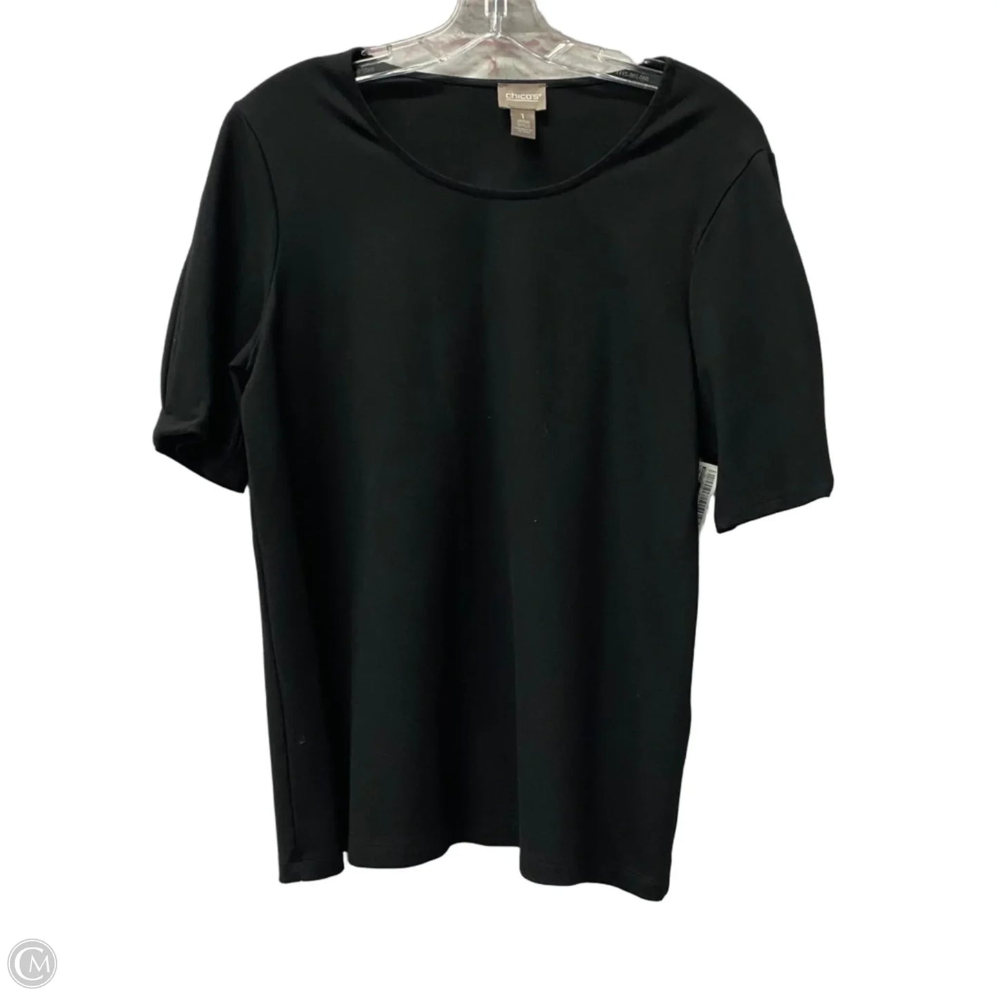 Top Short Sleeve By Chicos In Black, Size: M