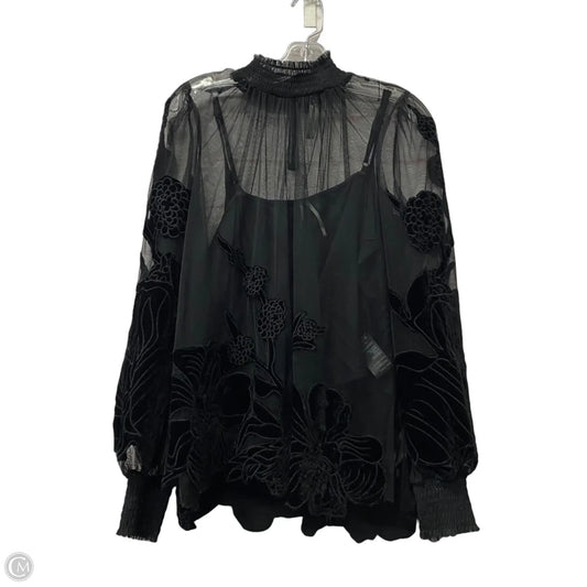 Top Long Sleeve By Anthropologie In Black, Size: Xs