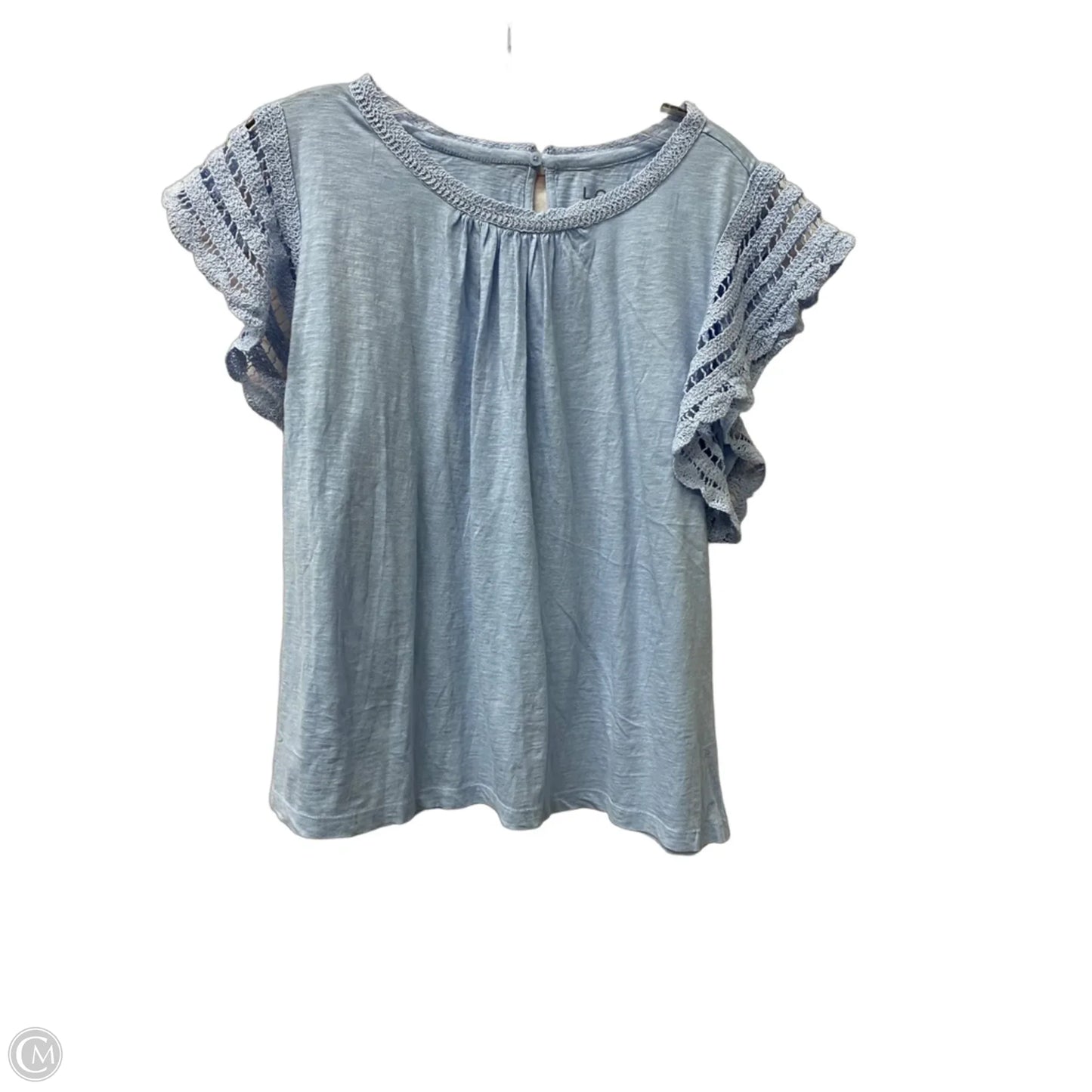 Top Short Sleeve By Loft In Blue, Size: L